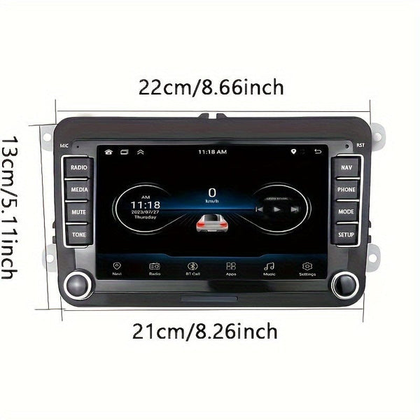 Planet Gates For VW 7-Inch Android 13 Car Stereo GPS Car Navigation WiFi Touchscreen Car Radio With Cordless Phone WiFi Mirror Link FM RDS Radio