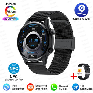 Planet Gates For XIAOMI HD Bluetooth Call Watch 2024 ECG Smart Watch Women AMOLED 466*466 HD Display Clock Sports IP68 Waterproof Smartwatch