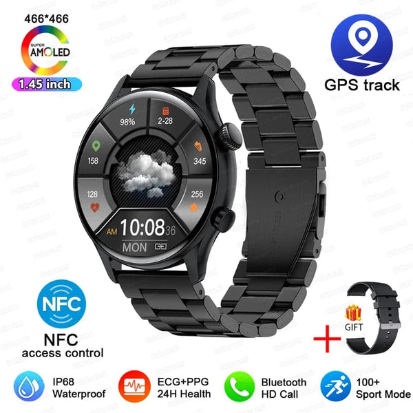 Planet Gates For XIAOMI HD Bluetooth Call Watch 2024 ECG Smart Watch Women AMOLED 466*466 HD Display Clock Sports IP68 Waterproof Smartwatch