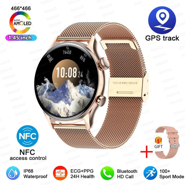 Planet Gates For XIAOMI HD Bluetooth Call Watch 2024 ECG Smart Watch Women AMOLED 466*466 HD Display Clock Sports IP68 Waterproof Smartwatch