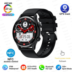 Planet Gates For XIAOMI HD Bluetooth Call Watch 2024 ECG Smart Watch Women AMOLED 466*466 HD Display Clock Sports IP68 Waterproof Smartwatch