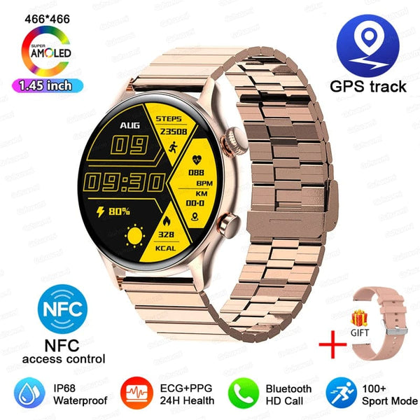 Planet Gates For XIAOMI HD Bluetooth Call Watch 2024 ECG Smart Watch Women AMOLED 466*466 HD Display Clock Sports IP68 Waterproof Smartwatch