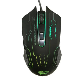 Planet Gates FORKA Silent Click USB Wired Gaming Mouse 6 Buttons 3200DPI Mute Optical Computer Mouse Gamer Mice for PC Laptop Notebook Game