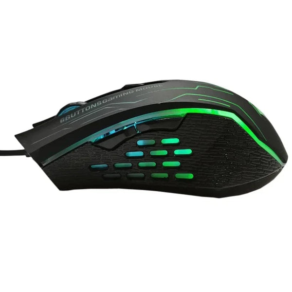 Planet Gates FORKA Silent Click USB Wired Gaming Mouse 6 Buttons 3200DPI Mute Optical Computer Mouse Gamer Mice for PC Laptop Notebook Game