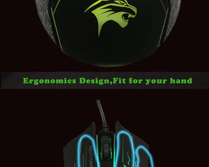 Planet Gates FORKA Silent Click USB Wired Gaming Mouse 6 Buttons 3200DPI Mute Optical Computer Mouse Gamer Mice for PC Laptop Notebook Game