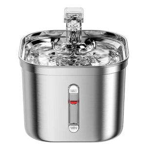 Planet Gates Fountain Automatic Cat Water Fountain Stainless Steel Cat Fountain With Filter Visual Water Level Pet Puppy Cats Drinking Water Dispenser