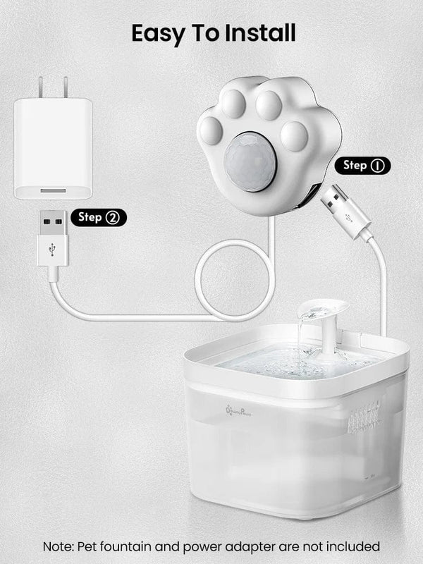 Planet Gates Fountain Sensor DownyPaws Paw-shaped PIR Motion Sensor For Automatic Cat Fountain Infrared Sensor For All Pet Water Dispenser with USB Interface