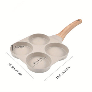 Planet Gates Four Hole Egg Frying Pan 1pc, Egg Burger Fryer, Household Fryer, Double Bottom, Non Stick Fryer, Four Hole Steak Fryer, Die-casting Pan, Flat Bottom, Kitchen Utensils, Cooking Utensils