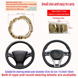 Planet Gates Four Seasons Universal Car Steering Wheel Cover Non-slip Sweat-absorbing Fiber PU Leather Handle Cover Bread Off-road Pickup Sedan