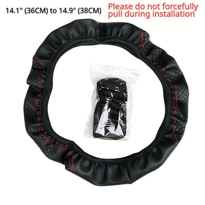 Planet Gates Four Seasons Universal Car Steering Wheel Cover Non-slip Sweat-absorbing Fiber PU Leather Handle Cover Bread Off-road Pickup Sedan