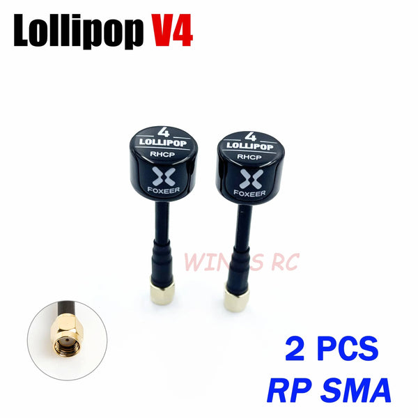 Planet Gates Foxeer Antenna Lollipop 4 V4 FPV Antenna 5.8G 2.6Dbi Stubby RHCP SMA RPSMA UFL Straight/Angle MMCX 7.2g For FPV RC Racing Drone