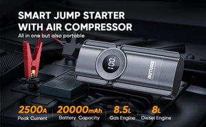 Planet Gates france Buture 4 In 1 Jump Starter 150PSI Pump Air Compressor 20000mAh Power Bank 2500A Starting Device 15V Digital Tire Inflator