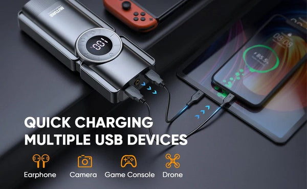 Planet Gates france Buture 4 In 1 Jump Starter 150PSI Pump Air Compressor 20000mAh Power Bank 2500A Starting Device 15V Digital Tire Inflator