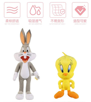 Planet Gates Free Shipping Looney Tunes Bugs Bunny Plush Toy Tweety Bird Lola Bunny Anime Cartoon Movie Plushies Stuffed Doll Toys Gift