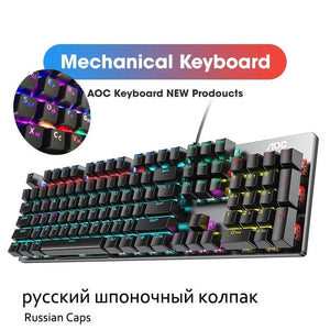 Planet Gates French Black Caps / BLACK SWITCH GK410 104 Full Keys Hot Swap Metal Panel Mechanical Keyboard RGB Light Green Black Tea Redaxis non-impact game computer keyboard