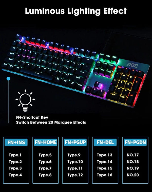 Planet Gates French Black Caps / BLACK SWITCH GK410 104 Full Keys Hot Swap Metal Panel Mechanical Keyboard RGB Light Green Black Tea Redaxis non-impact game computer keyboard