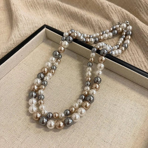 Planet Gates French Elegant Romantic Mixed Color Pearl Beaded Necklace 2024 Fashion Jewelry Sweet Accessories for Women's Collarbone Chain