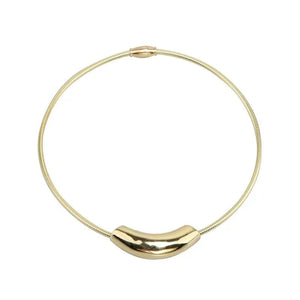 Planet Gates French Retro Design Metal Tube Snake Bone Chain Collar For Women‘s Exaggerated Stainless steel Necklace Girls' Colorless Jewelry