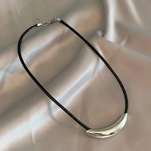 Planet Gates French Retro Design Metal Tube Snake Bone Chain Collar For Women‘s Exaggerated Stainless steel Necklace Girls' Colorless Jewelry