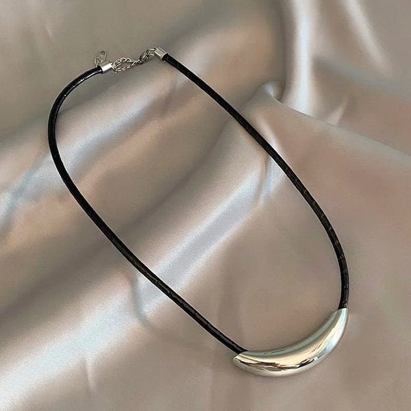 Planet Gates French Retro Design Metal Tube Snake Bone Chain Collar For Women‘s Exaggerated Stainless steel Necklace Girls' Colorless Jewelry