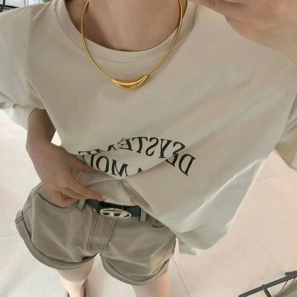 Planet Gates French Retro Design Metal Tube Snake Bone Chain Collar For Women‘s Exaggerated Stainless steel Necklace Girls' Colorless Jewelry