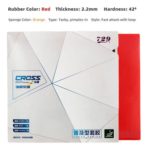 Planet Gates Friendship 729 Cross Series Table Tennis Rubber Tacky Pimples-in Ping Pong Training Rubber with ITTF Approved