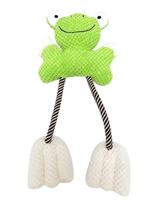 Planet Gates frog Pet Plush Toy Cat Dog Interactive Teething Toys Cute Animal Style Bite Resistant Squeaky Teeth Cleaning Chew Toy Pet Supplies