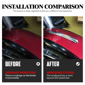 Planet Gates Front Fender Trim Motorcycle Front Fender Trim ABS Plastic Chrome For Harley Touring Street Glide Road Glide 1984-2019 Softail FLDE FLHC FLHCS