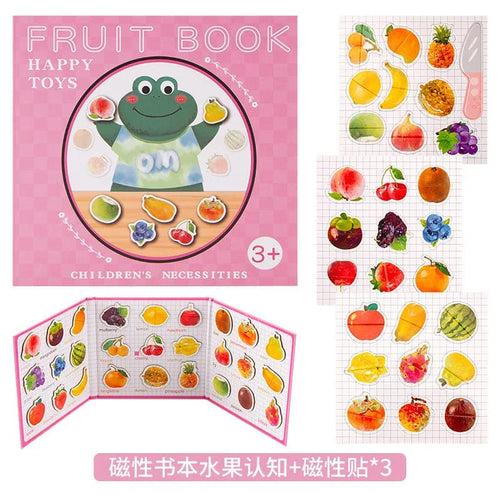 Planet Gates Fruit Animals Jigsaw Puzzle Magnets Books Montessori Toys For Children Learning Educational Baby Toy Magnetic Book Puzzles Game