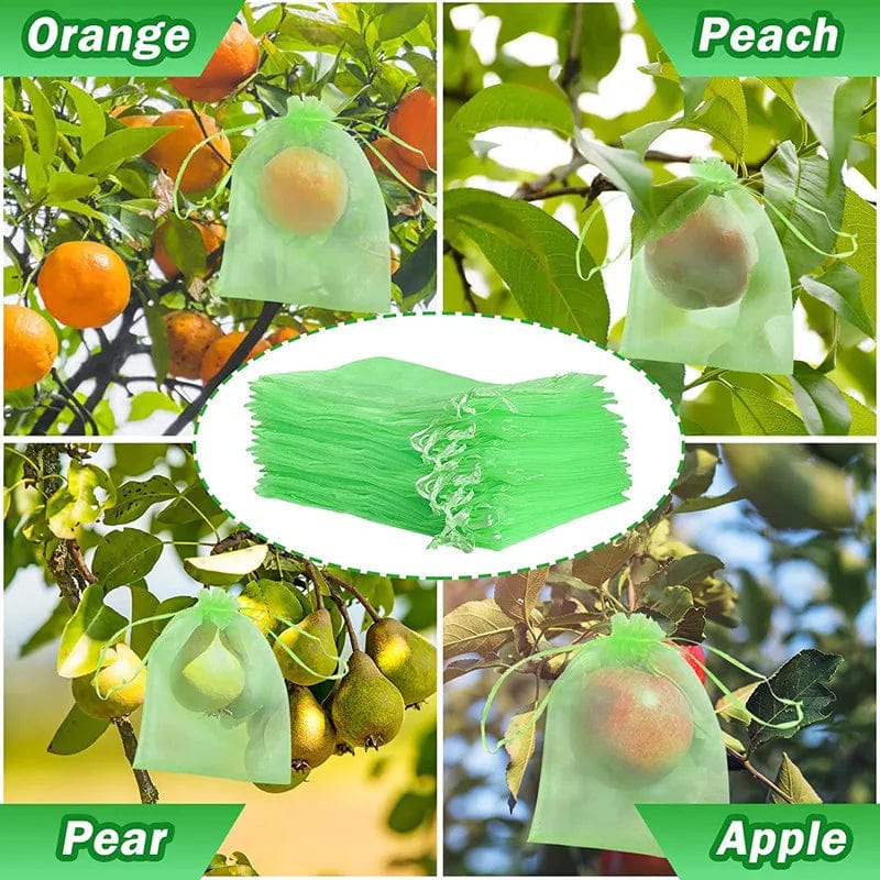 Planet Gates Fruit Protection Bags 100PCS Grapes Mesh Bag Pest Control Anti-Bird Vegetable Fruits Net Garden Planter Strawberry Grow Bags