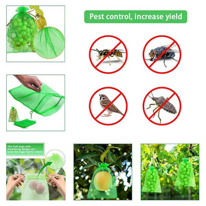Planet Gates Fruit Protection Bags 100PCS Grapes Mesh Bag Pest Control Anti-Bird Vegetable Fruits Net Garden Planter Strawberry Grow Bags