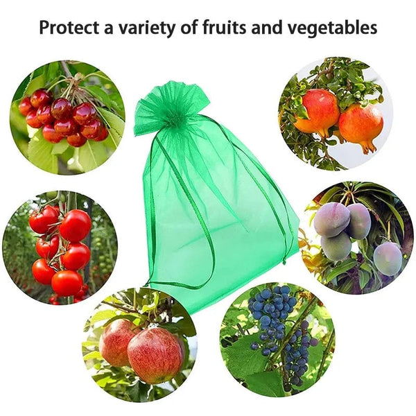 Planet Gates Fruit Protection Bags 100PCS Grapes Mesh Bag Pest Control Anti-Bird Vegetable Fruits Net Garden Planter Strawberry Grow Bags