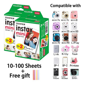 Planet Gates Fujifilm Instax Mini 12 9 Film White Edge 10 20 40 60 100 Sheets/Packs Photo Paper for Fuji Instant Camera 8/7s/11/25/50/90/sp-2