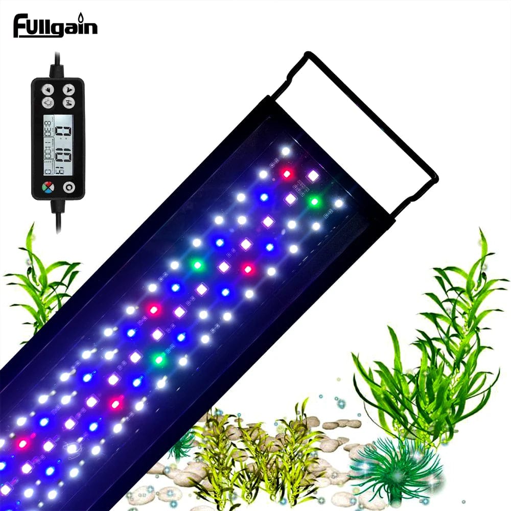 Planet Gates Fullgain 24/7 LCD Aquarium Light Full Spectrum Waterproof  Aluminum Alloy Extendable Aqua LED Bar Lightings  for Plant Growth