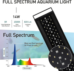 Planet Gates Fullgain 24/7 LCD Aquarium Light Full Spectrum Waterproof  Aluminum Alloy Extendable Aqua LED Bar Lightings  for Plant Growth