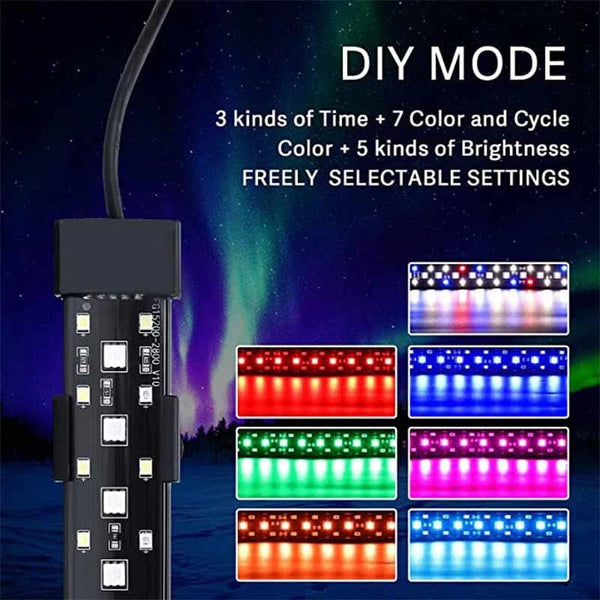 Planet Gates Fullgain Aquarium Light 24/7 Waterproof Full Spectrum Aqua Lamp Freshwater WRGB LED Fish Tank Light Plant Grow Lighting