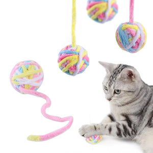 Planet Gates Funny Cat Toys Colorful Yarn Balls With Bell Sounding Interactive Chewing Toys For Kittens Stuffed chase Toys Ball pet Supplies