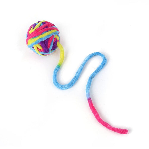 Planet Gates Funny Cat Toys Colorful Yarn Balls With Bell Sounding Interactive Chewing Toys For Kittens Stuffed chase Toys Ball pet Supplies