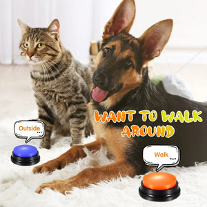 Planet Gates Funny Dog Recordable Pet Toys Travel Talking Pet Starters Pet Speaking Buttons Portable Cute Pet Supplies Communication Dog