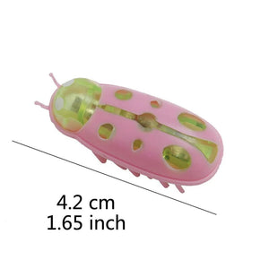 Planet Gates Funny Electric Bugs Cat Toy Automatic Escape Mini Robot Bug Vibration Insect Toys for Cats Battery Operated Cockroach Ladybug