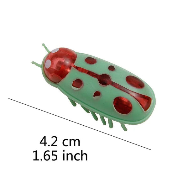 Planet Gates Funny Electric Bugs Cat Toy Automatic Escape Mini Robot Bug Vibration Insect Toys for Cats Battery Operated Cockroach Ladybug