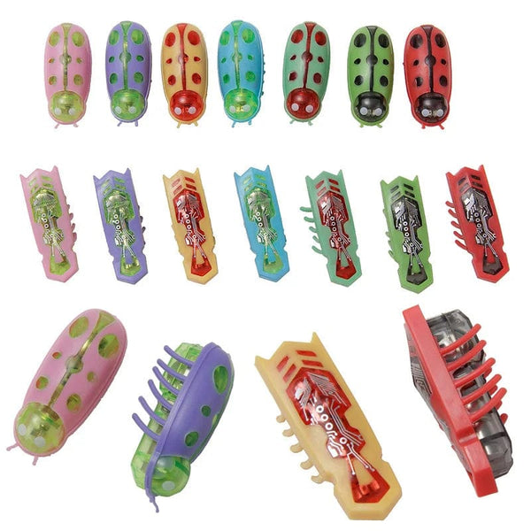 Planet Gates Funny Electric Bugs Cat Toy Automatic Escape Mini Robot Bug Vibration Insect Toys for Cats Battery Operated Cockroach Ladybug