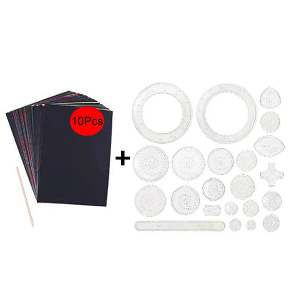 Planet Gates Funny Interlocking Gears Wheels Spirograph Drawing Toys Set Creative Educational Toy for Children Painting Drawing Accessories