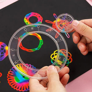Planet Gates Funny Interlocking Gears Wheels Spirograph Drawing Toys Set Creative Educational Toy for Children Painting Drawing Accessories