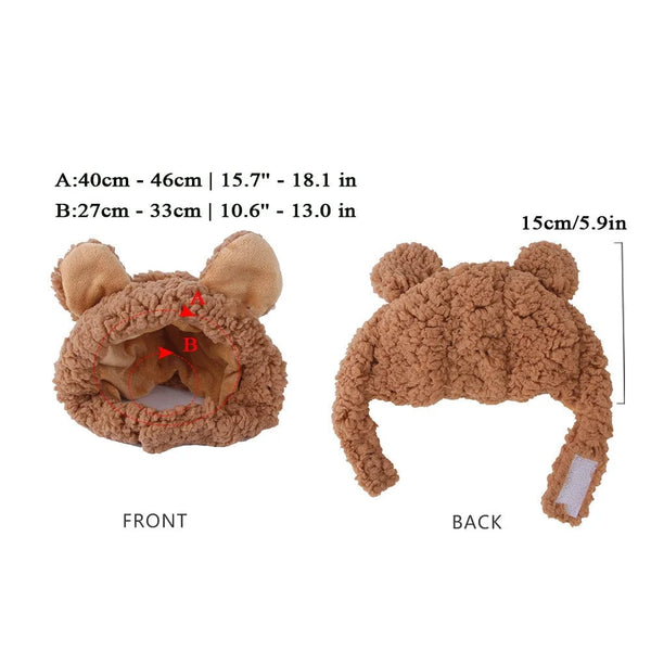 Planet Gates Funny Panda Hat for Pet, Warm Cap, New Year Party, Christmas Cosplay Accessories, Photo Props, Headwear for Dog and Cat,New Year