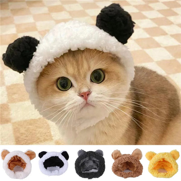 Planet Gates Funny Panda Hat for Pet, Warm Cap, New Year Party, Christmas Cosplay Accessories, Photo Props, Headwear for Dog and Cat,New Year
