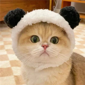 Planet Gates Funny Panda Hat for Pet, Warm Cap, New Year Party, Christmas Cosplay Accessories, Photo Props, Headwear for Dog and Cat,New Year