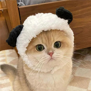 Planet Gates Funny Panda Hat for Pet, Warm Cap, New Year Party, Christmas Cosplay Accessories, Photo Props, Headwear for Dog and Cat,New Year
