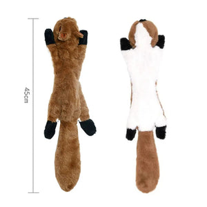 Planet Gates Funny Simulated Animal No Stuffing Dog Toy with Squeakers Durable Stuffingless Plush Squeaky Dog Chew Toy Crinkle Pet Squeak Toy