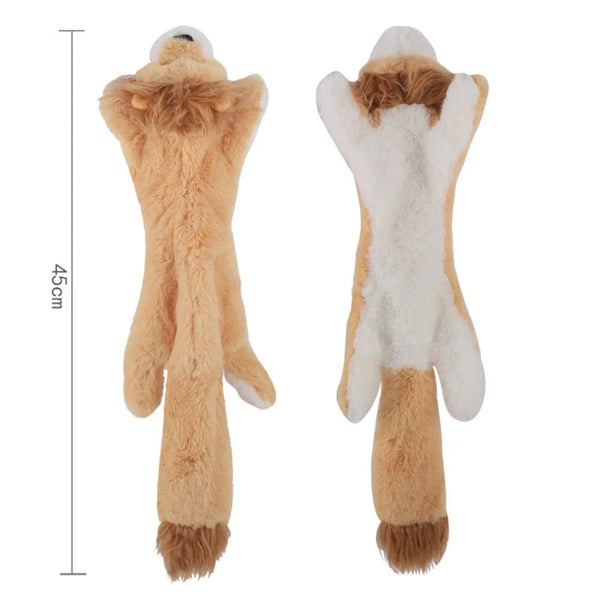 Planet Gates Funny Simulated Animal No Stuffing Dog Toy with Squeakers Durable Stuffingless Plush Squeaky Dog Chew Toy Crinkle Pet Squeak Toy